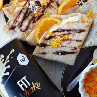 Crêpes protéinées à l'orange et à la vanille Crêpes protéinées à l'orange et à la vanille