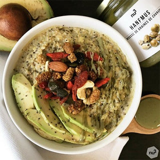 Porridge salé : avocat - chanvre Porridge salé : avocat - chanvre