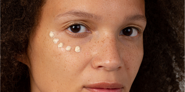 Femme avec le sérum à l'acide hyaluronique SKINTIST