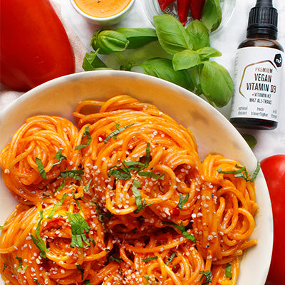 Spaghetti sauce crémeuse aux poivrons 