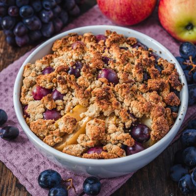 Crumble raisin-noix