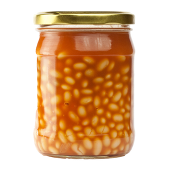 Bocal en verre avec plat cuisiné